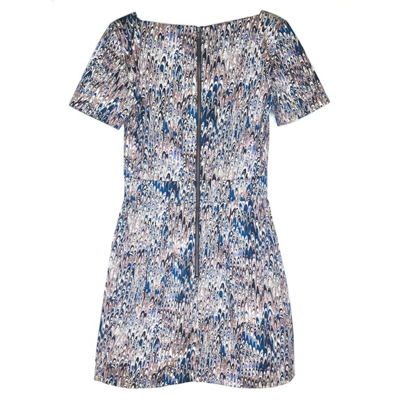 French Connection Richie Desert Lily Abstract Print Boatneck A-Line Sheath Dress - Picture 8 of 15